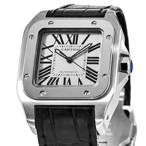 cartier leather watches|watch with black leather strap.